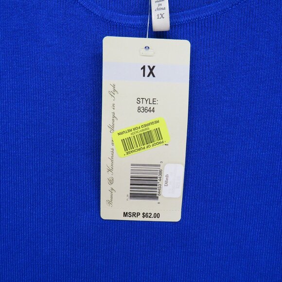 Leo‎ Nicole Sweater Womens Size 1X Blue Tank Top Ribbed Knit Sleeveless New - Picture 5 of 9